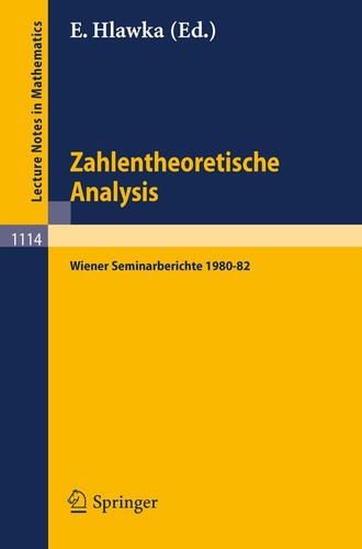 Zahlentheoretische analysis - zahlentheoretische, e